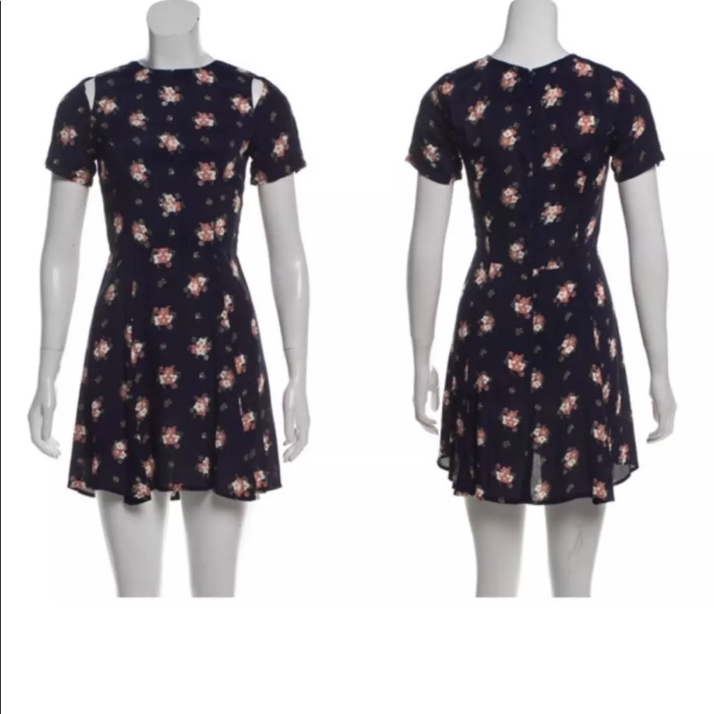 Reformation Navy Floral Dress